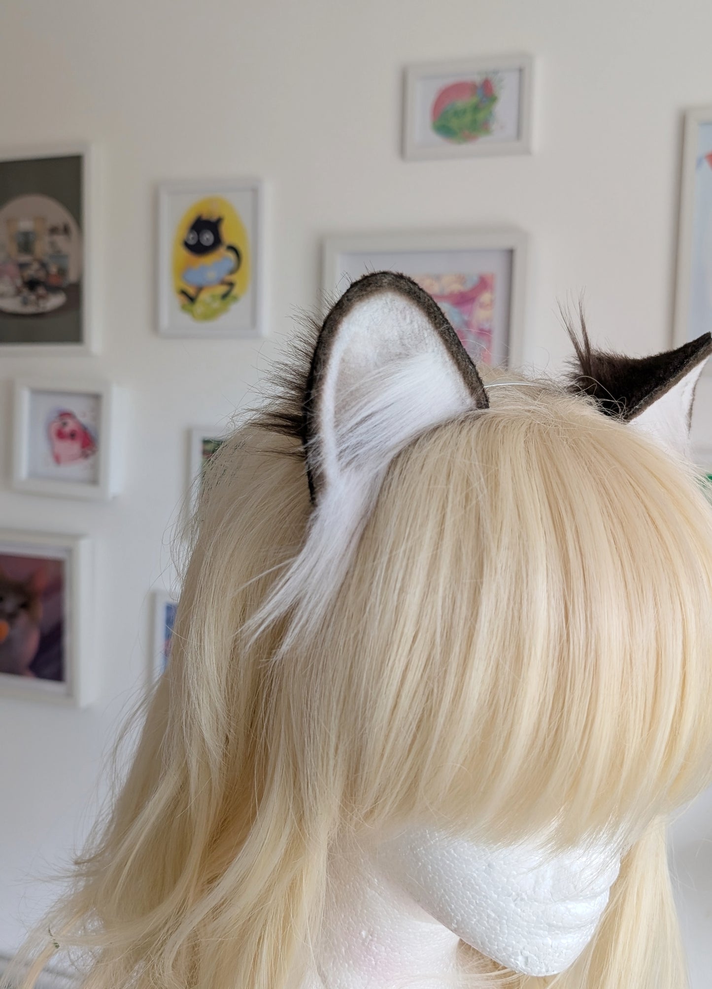 Brown and White Wolf Puppy Ears