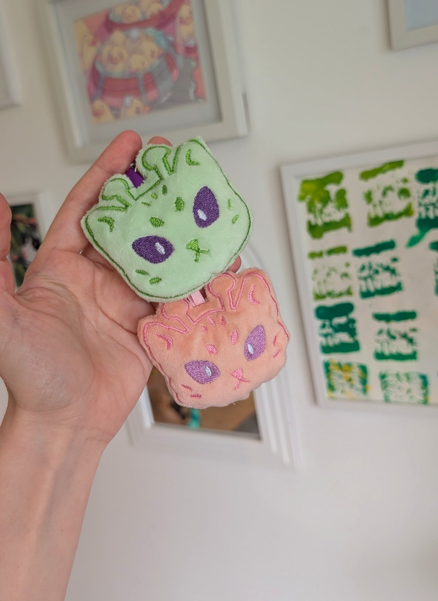 Alien Cat Plush Embroidered Charm