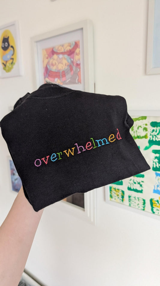 Overwhelmed Embroidery T shirt